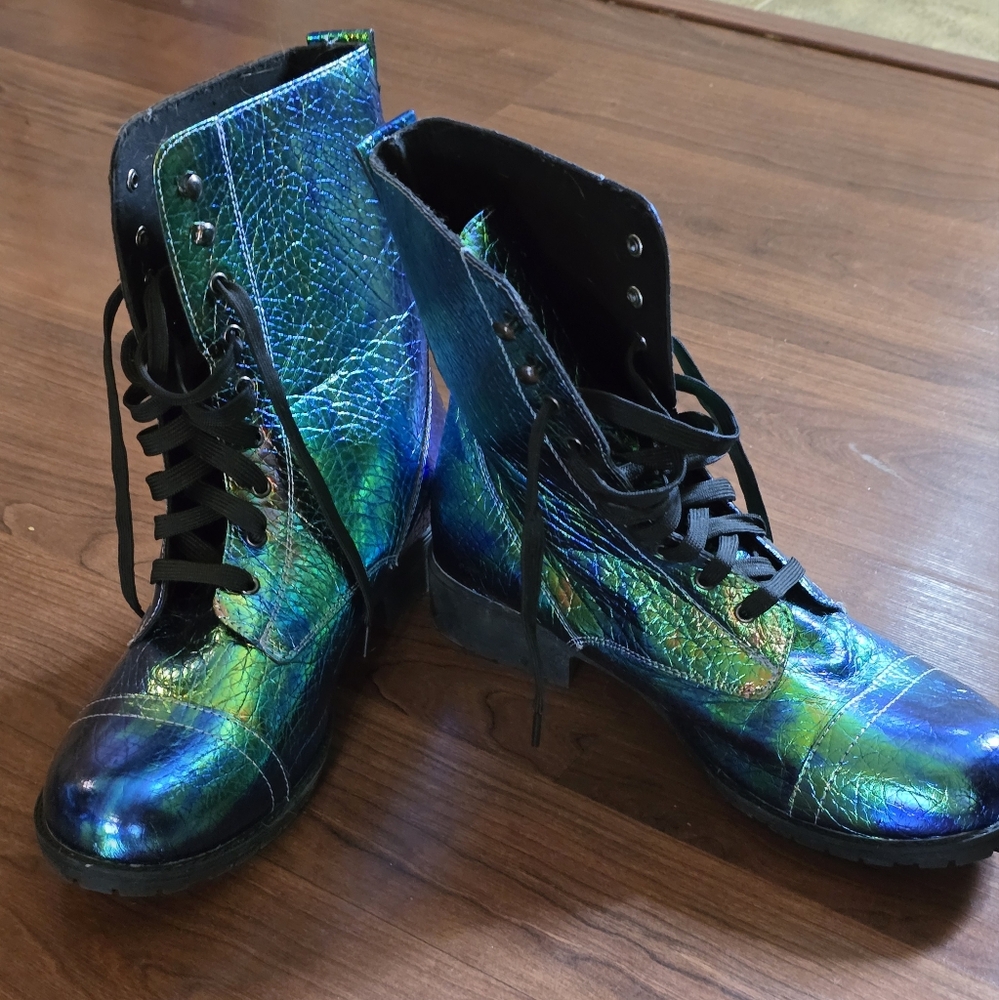 Iridescent Combat Boots